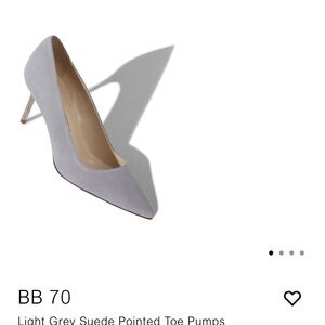 Manolo Blahnik Grey Suede Heels, new with sole added, have original box